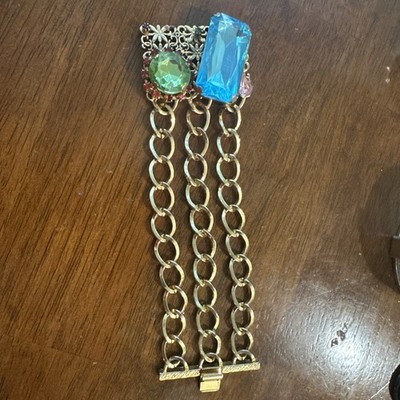 Vintage Ericson Beamon For Target Chunky Rhinestone Bracelet In Gold Tone