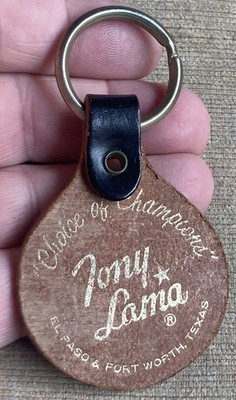 Vintage Tony Lama Boots Leather Keychain Fob Conrad s Western Store Las Vegas NV