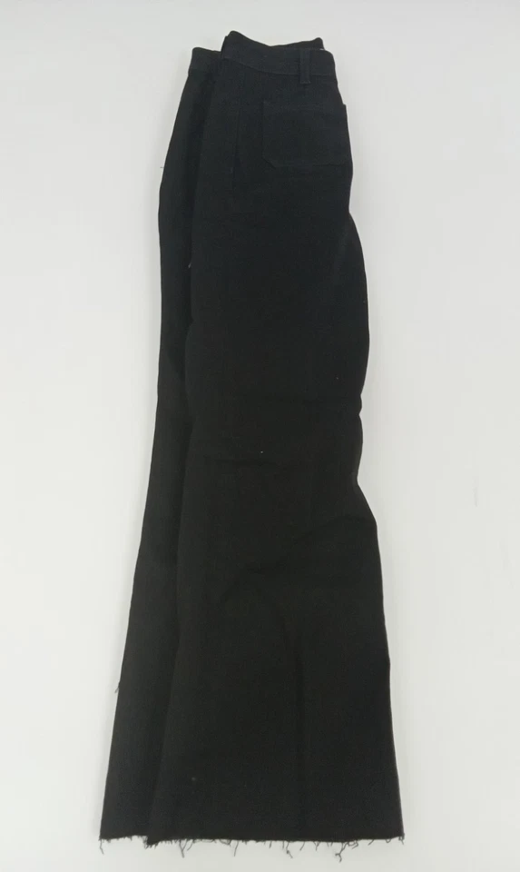 Mango Women's Denim Flare Jeans Size 10 Black Mid-Waist Pockets Belt Loop New - Image 3 of 4