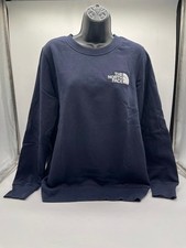 The North Face Women s Fleece Sweatshirt M Navy Crewneck Logo Pullover