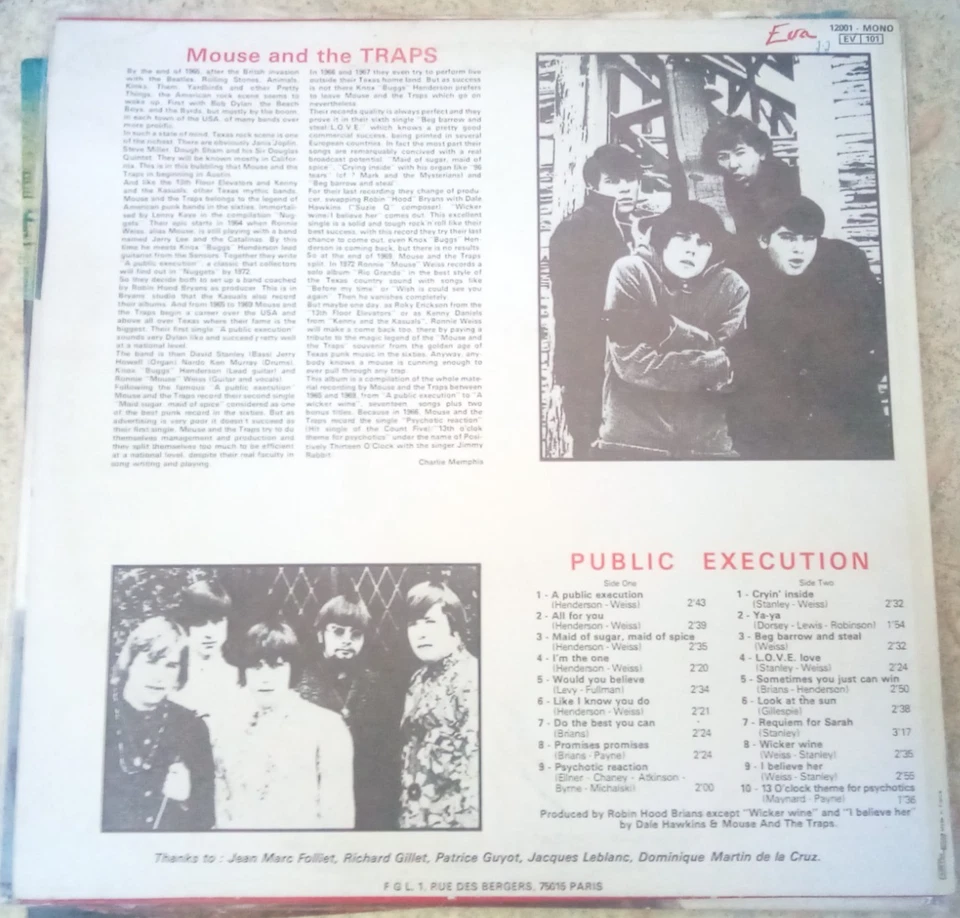 LP MOUSE AND THE TRAPS PUBLIC EXÉCUTION FRANCE MONO - Photo 2/4