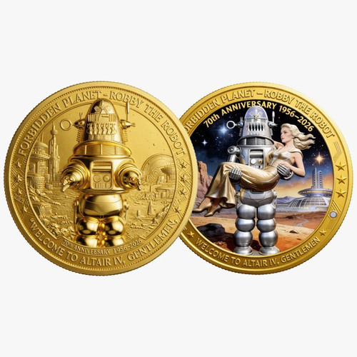 Forbidden Planet 70th Anniversary Coin Robby The Robot 1956-2026 Sci-Fi Gift