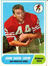 1968 TOPPS Football Card #87 - JOHN DAVID CROW, San Francisco 49'ers - FREE S/H
