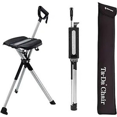 NEW STEP2GOLD Ta-Da Series 2 Chair Portable Folding Hiking Pole 34.2'' Black