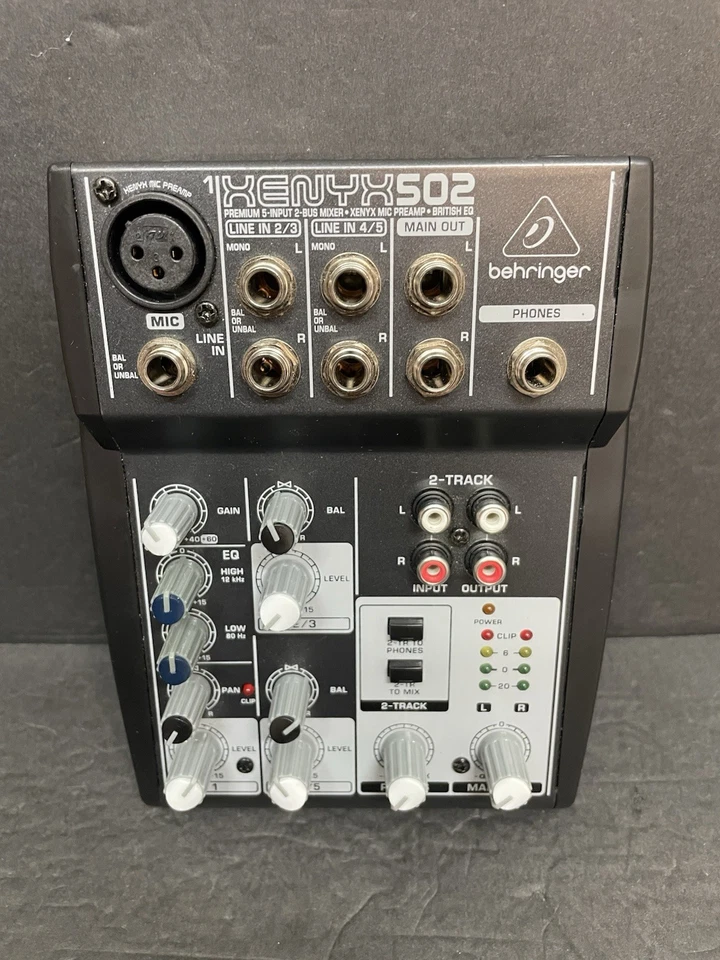 Behringer Xenyx 502 Premium 5-Input 2-Bus Mixer W/Power Supply Clean Tested - Image 2 of 4