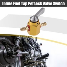 Benzin Inline Kraftstoffhahn Absperrhahn Schalter 6mm Goldfarben