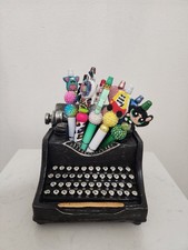 Antique-Look TTPD Inspired Black/Grey Typewriter Holder For Stationary/Pens/Etc thumbnail