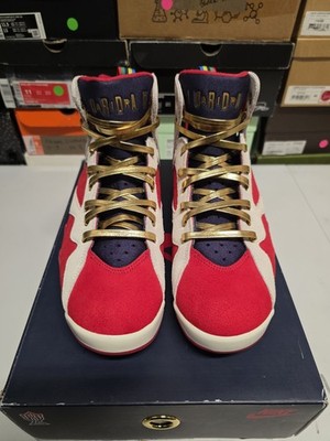 Jordan Air Jordan 7 Retro ''Trophy Room'' Sz 12 With Gold Luxury Leather Laces