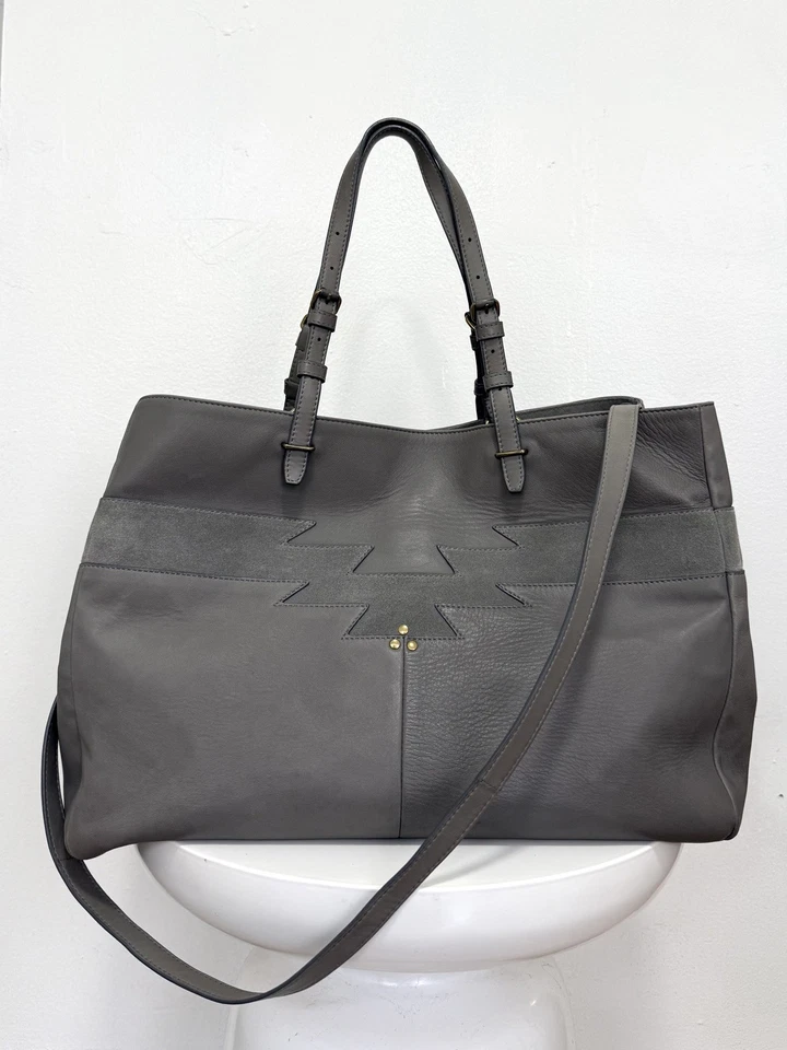 Bolsa de ombro Jerome Dreyfuss Maurice couro de cordeiro cinza  - Imagem 2 de 4