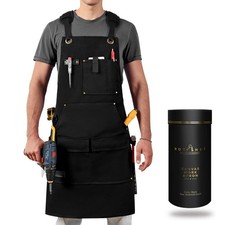 Woodworking Canvas Work Aprons Waterproof Tool Pockets for Shop Carpenter