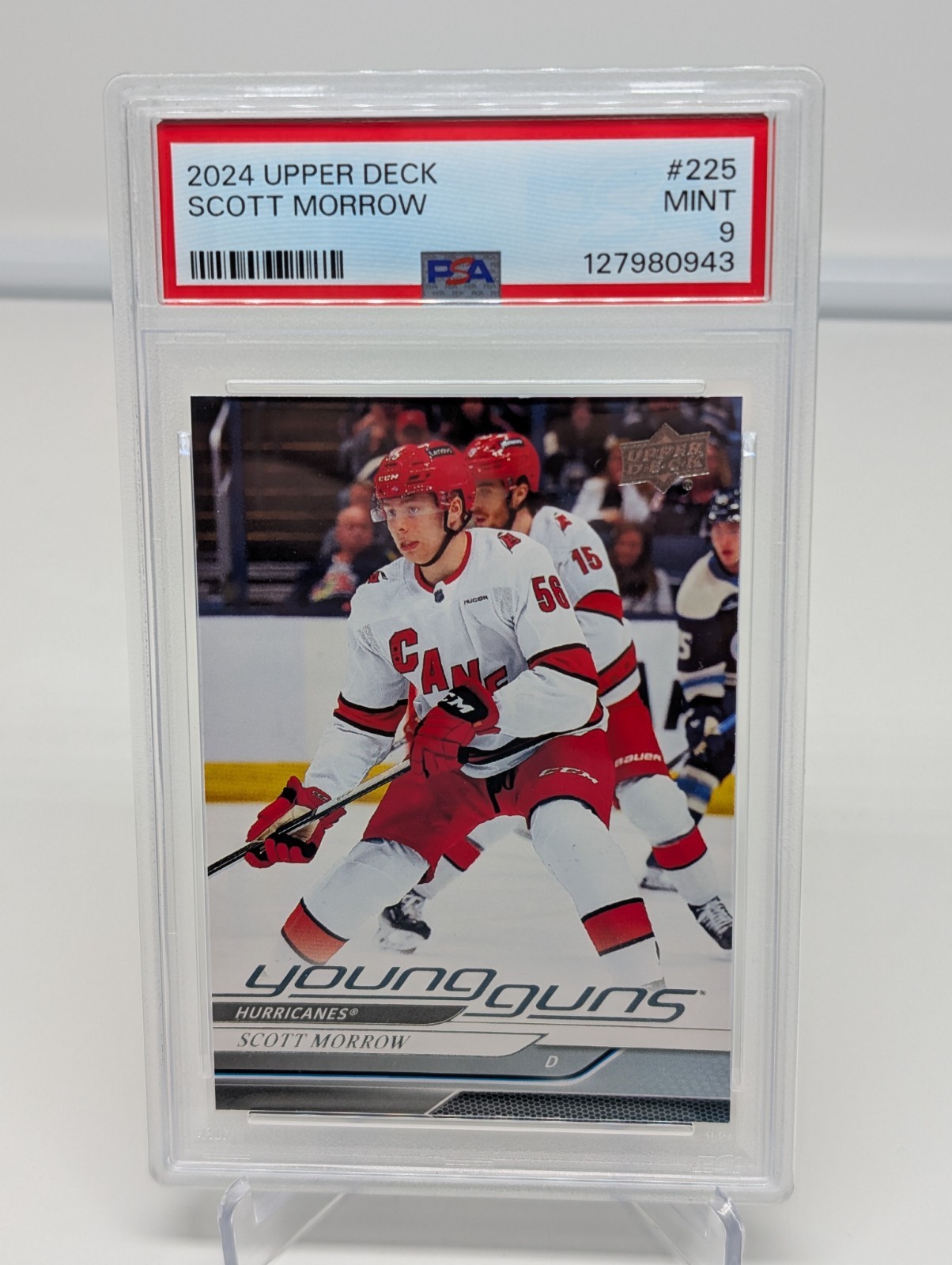 2024-25 Upper Deck Series 1 #225 Scott Morrow Young Guns PSA 9 MINT Hurricanes