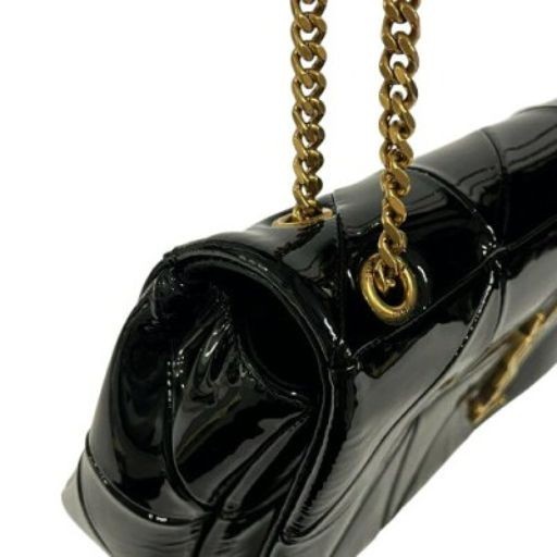 Borsa a tracolla Saint Laurent Paris 515821 Jamie catena pelle verniciata nera