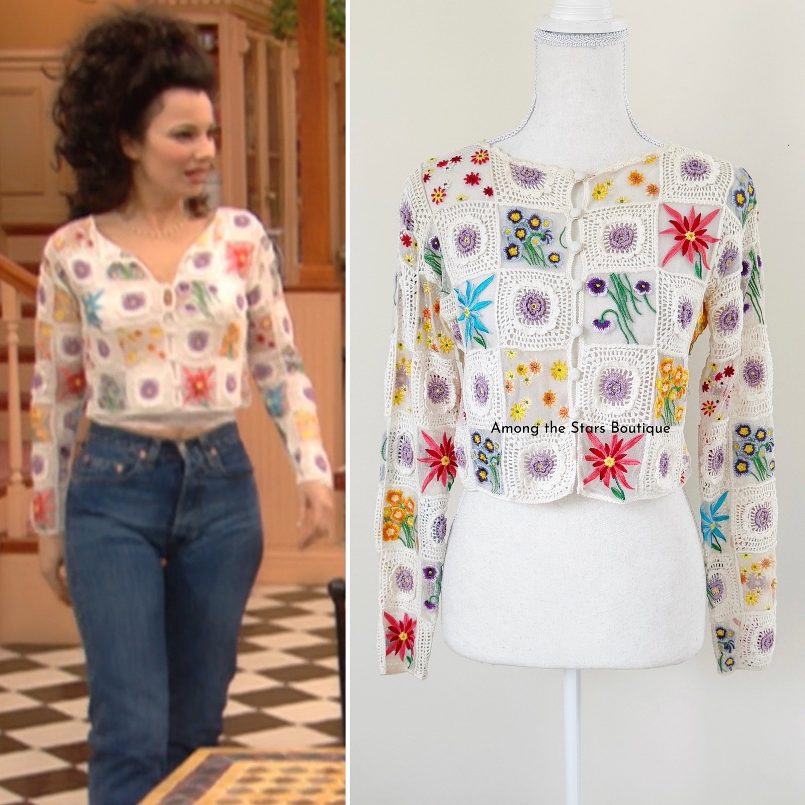 Rare Vintage Moschino Patchwork Cardigan ASO The Nanny + Miranda Sanchez image 2