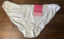 Vintage Sears Enchanting Sheer  Bikini Panties Size L White Lace Second Skin