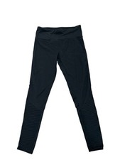 Black high-waisted skinny leggings,