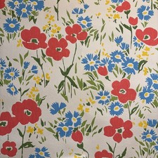 Vintage  Floral Wallpaper Flowers Blue, Red, ...