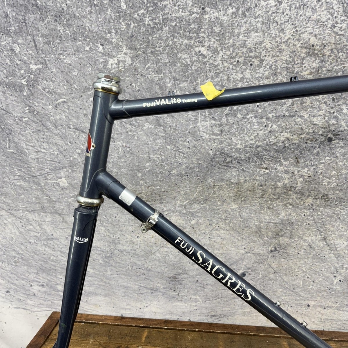 Vintage Fuji Sagres Road Bike Frame 58cm Gray Japan 1980s Steel