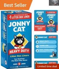 5 Pack of Jumbo Litter Box Liners - Durable, Leak-Proof, Drawstring Closure