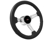 1984-1989 Chevrolet Corvette Black Leather Telescopic Steering Wheel Kit