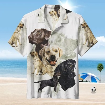 Labrador Hawaiian Shirt Tropical Hawaiian Shirt Summer Beach Hawaiian Shirt