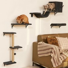 Cat Wall Shelves, Stable  Safe 4 in 1 Cat Furniture Set,16 Inch Drywall - Gray
