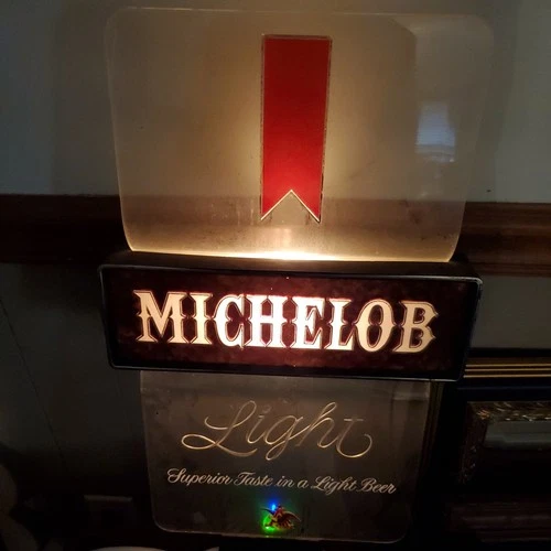 Vintage 80's Michelob Draft Beer Bar Display Light Up Sign Man Cave - Works!