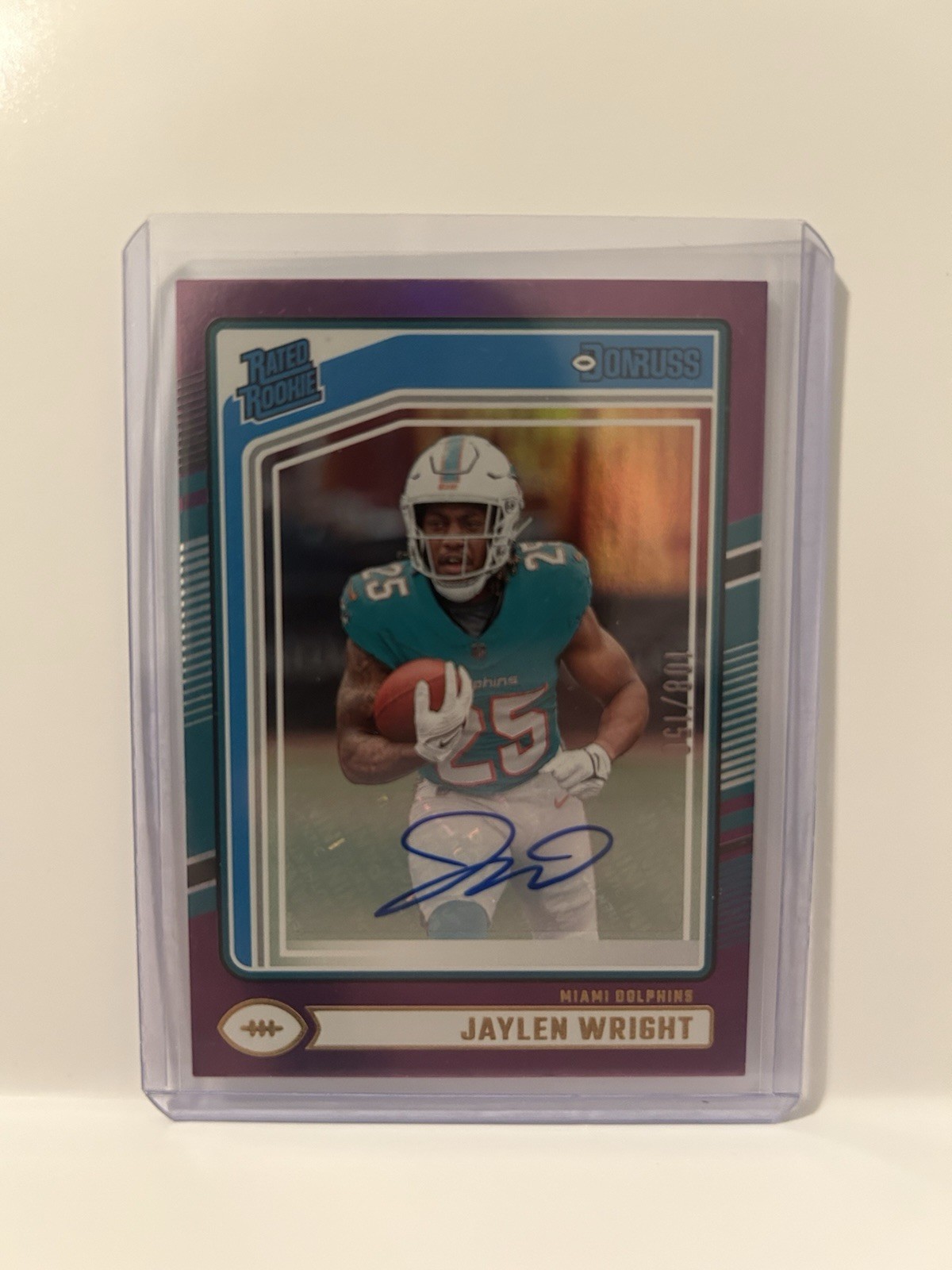2024 Panini Donruss - Rated Rookie Jaylen Wright #344 Purple Auto /150 ( RC)