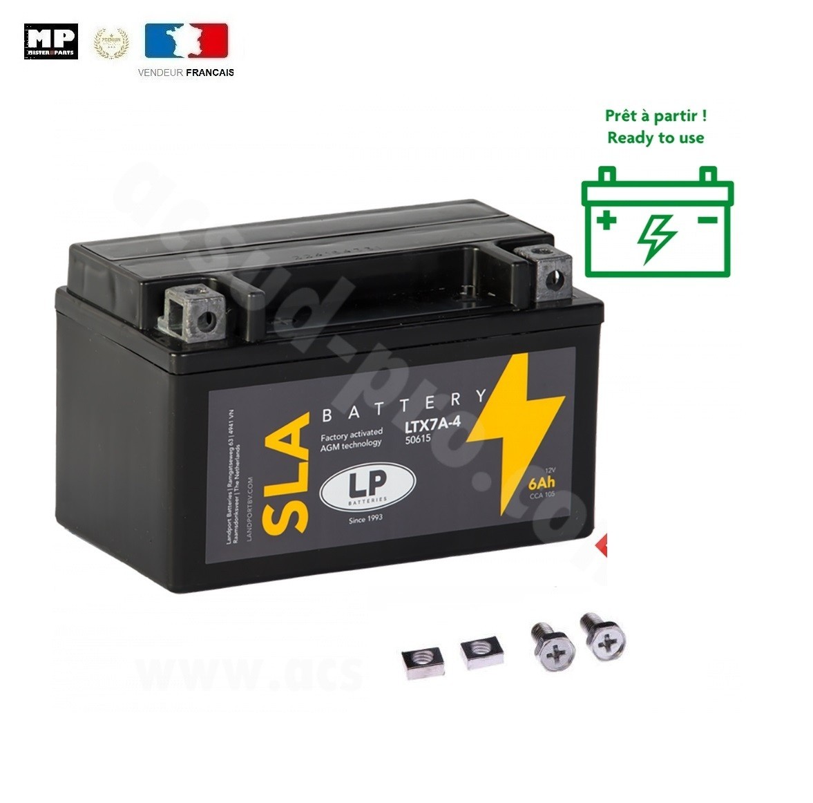 Batterie gel YTX7A-BS pour démarrer votre scooter REX 50 4T