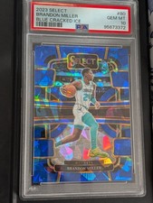 Brandon Miller Blue Cracked Ice Prizm (RC) PSA 10  (3 Card Lot)