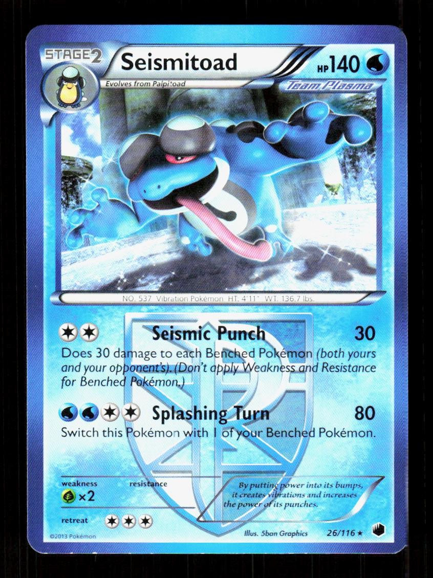 Seismitoad 26/116 Rare Plasma Freeze Pokemon NM