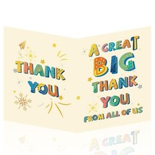 Large Thank You Card, 13.8 x 21.6 Inch Jumbo Colorful Thank You Card, A Great...