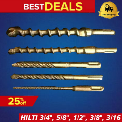 HILTI - DEWALT BITS SDS PLUS 3/4'', 5/8'', 1/2'', 3/8'', 3/16'', PREOWNED, FAST SHIP