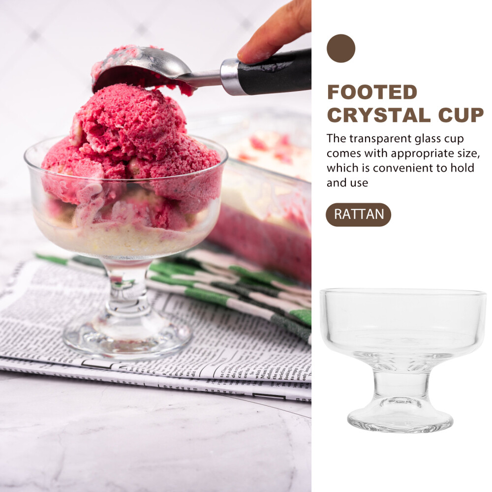 Glass Containers Mini Dessert Cups with Spoons Ice Cream Goblet