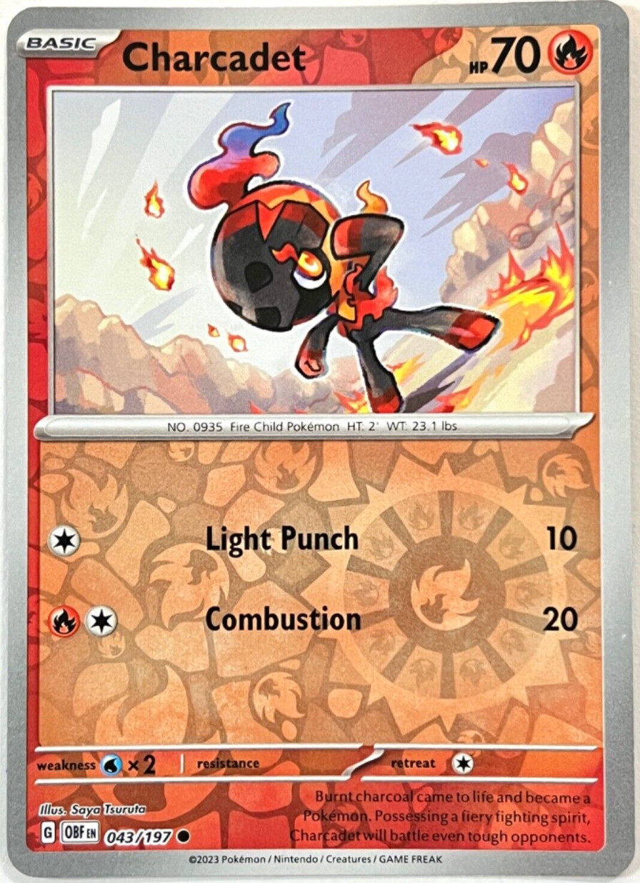 Pokemon - Charcadet 043/197 - Reverse Holo - Obsidian Flames - NM/M