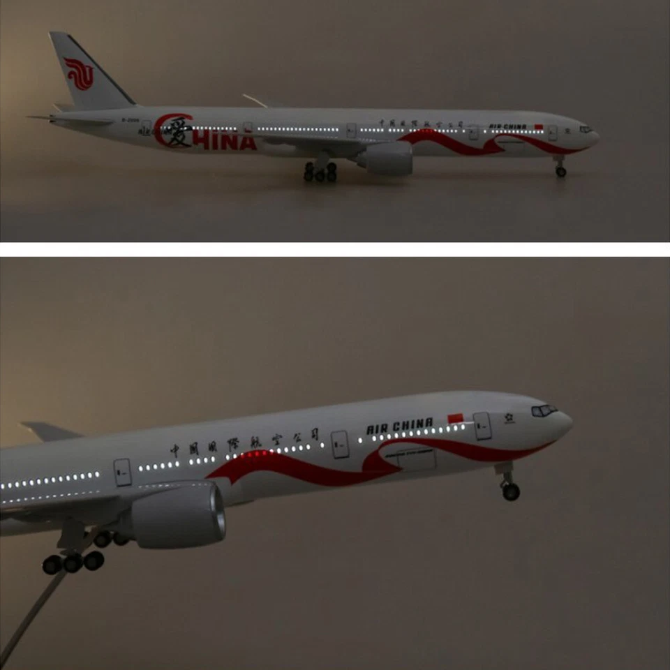1:157 AIR China Boeing B777 Resin Airplane Model Ornament W/ LED Light Wheel - Image 4 of 4