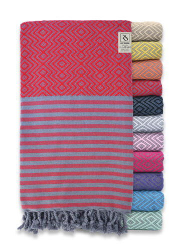 LUXURY BEACH-BATH TURKISH PESHTEMAL TOWEL100%COTTON-ORGANIC AUTHENTIC USA SELLER - Picture 7 of 293