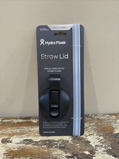 Hydro Flask Wide Mouth Straw Lid w/ 2 Straws Black BPA-Free Dishwasher NEW C11