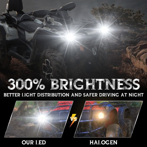 For 1993-2018 Polaris Ranger Headlight 700 80W RZR 500 800 900 WHITE LED Bulbs - Photo 7/16