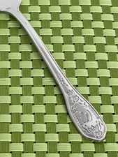 Customcraft CUS12 Stainless W Monogram Glossy Floral Textured Flatware CHOICE