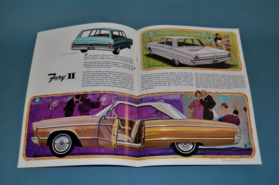 Folleto de ventas Plymouth Fury I II III Sport Fury 1966 canadiense nuevo en stock antiguo Foto 4 de 4