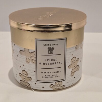 White Barn Spiced Gingerbread 3 Wick Candle Bath & Body Works
