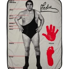 Andre The Giant Fleece Throw Blanket 58 x 48 Inches WWE Loot Crate Fezzik