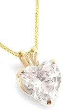 Heart Shaped Diamond Solitaire Heart Diamond Necklace Yellow Gold SOLID 18k HMDE