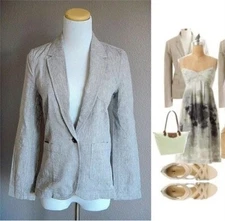 Clearance!!!! NEW J.Crew Madewell Duskfall Jacket blazer Linen Cotton 2 0 XS XXS