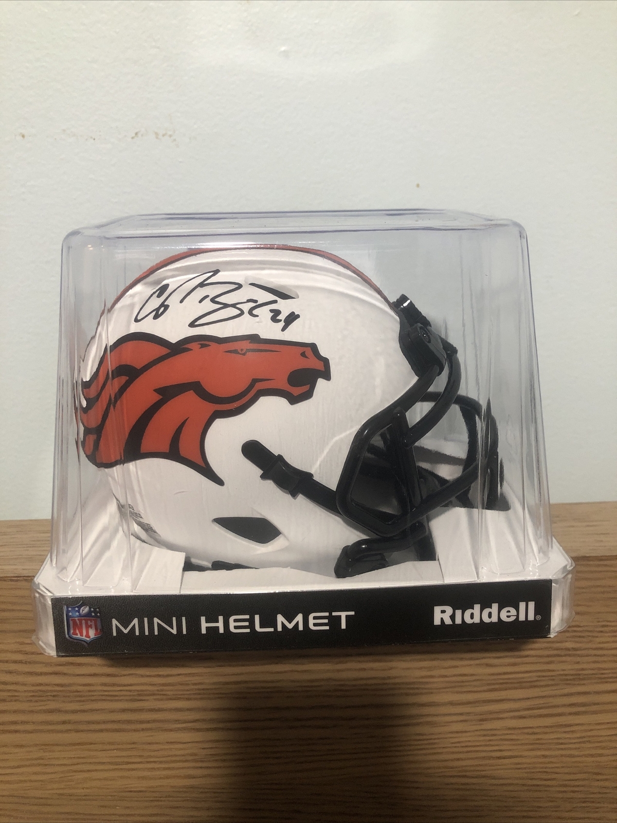 Champ Bailey Autographed Signed Denver Broncos Lunar Eclipse Mini Helmet Beckett 