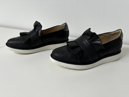 Mocassins derbies Geox respira cuir noir irisé 38 proche neuf confort - Imagen 2 de 8