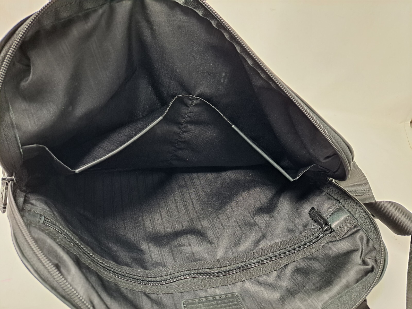 Tumi Canvas and Leather Crossbody Laptop Bag Gem