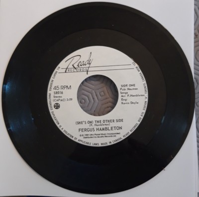 Fergus Hambleton (She's on) The Other Side 45 rpm Vinyl Single (Canada) 1981