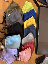12 PACK Unisex Kids Solid Colors Lightweight Washable Reusable Face Mask