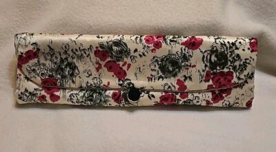 Vintage Satiny HOSIERY JEWELRY ACCORDION BAG Zip Pockets Granny Core Cottage. 